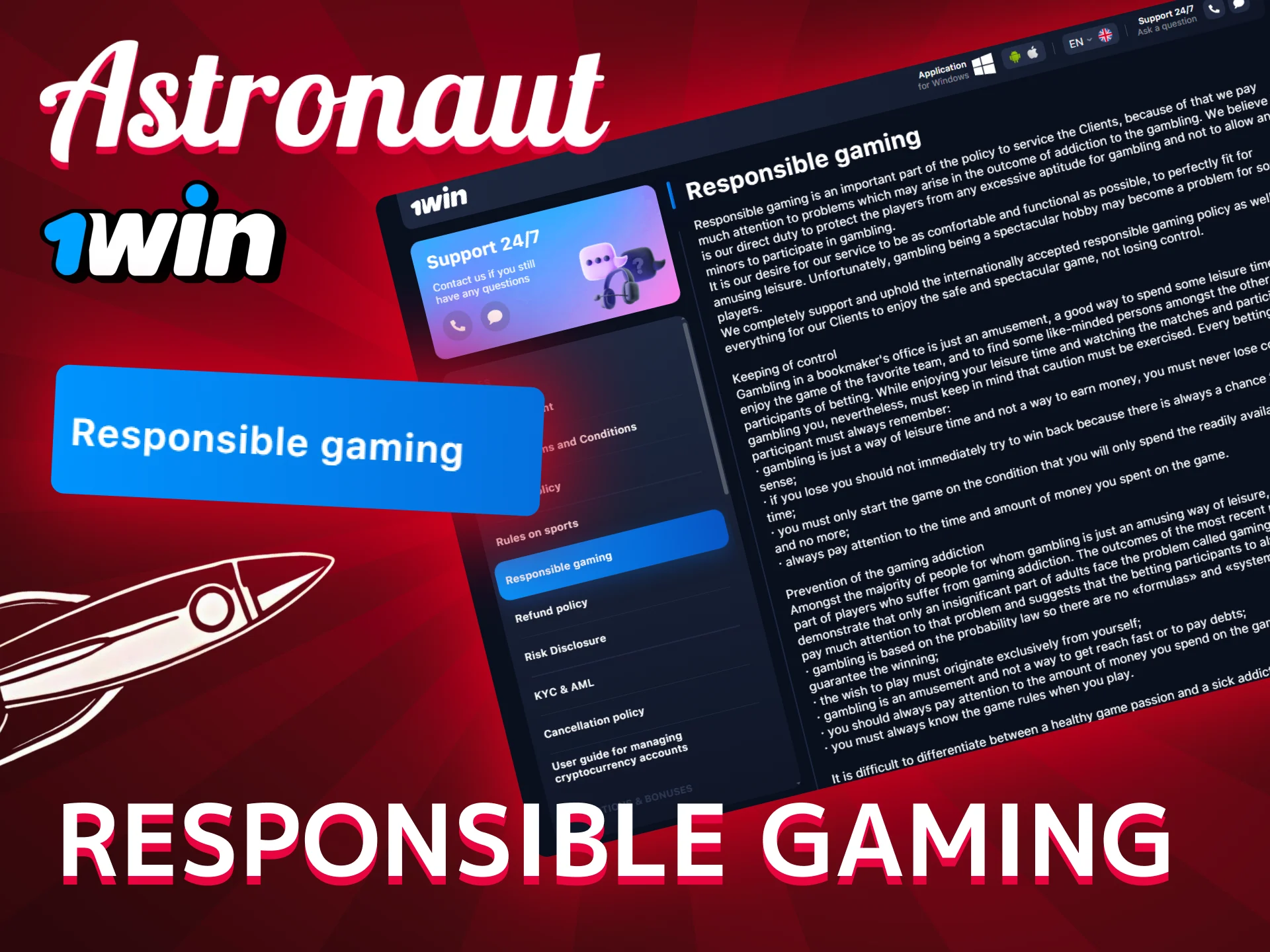 Responsible Gaming on 1win